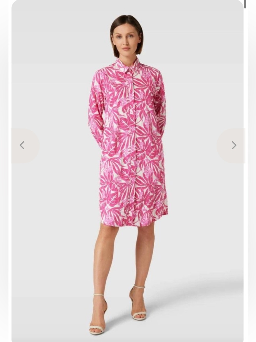 0039 ITALY Gracia Cotton Printed Dress in Pink Floral Tropical